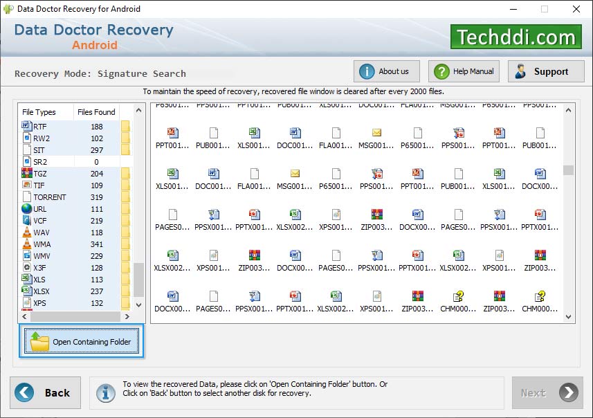 Open containing folder