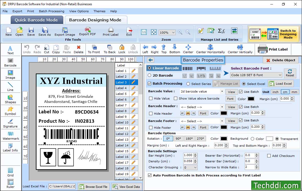 Barcode properties