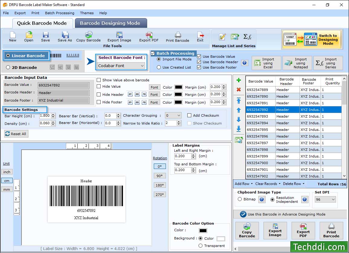 Barcode Label Maker - Standard