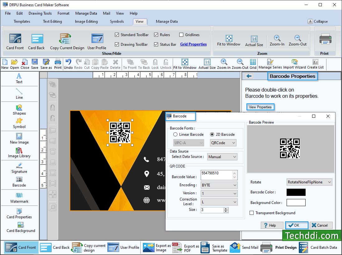 Barcode properties