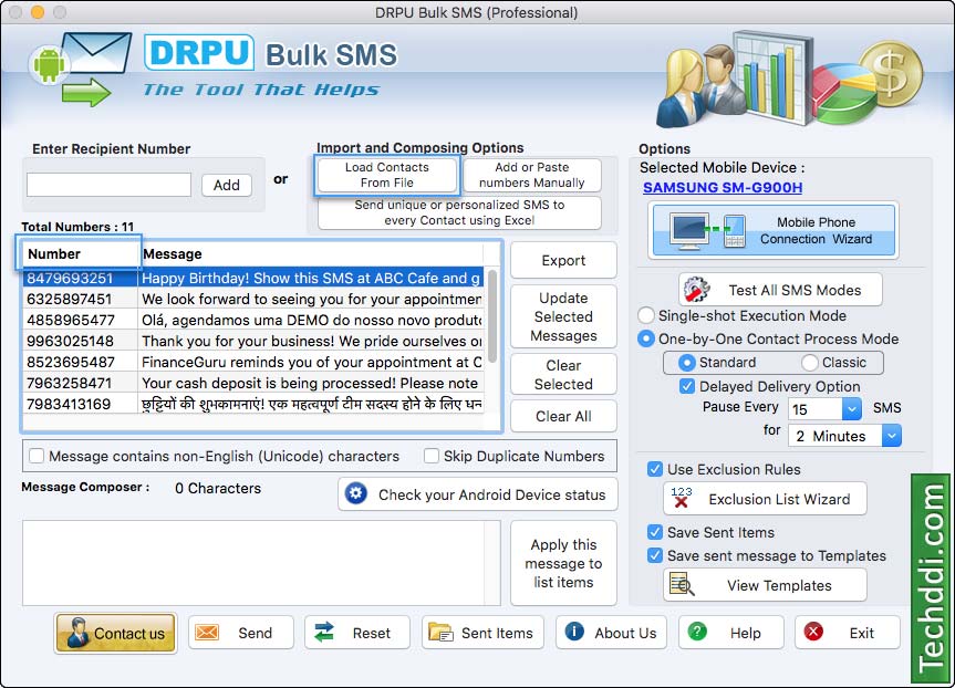 Load contacts from file