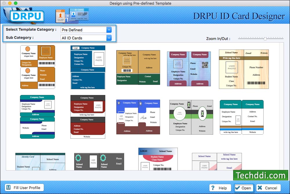 Choose pre-defined template