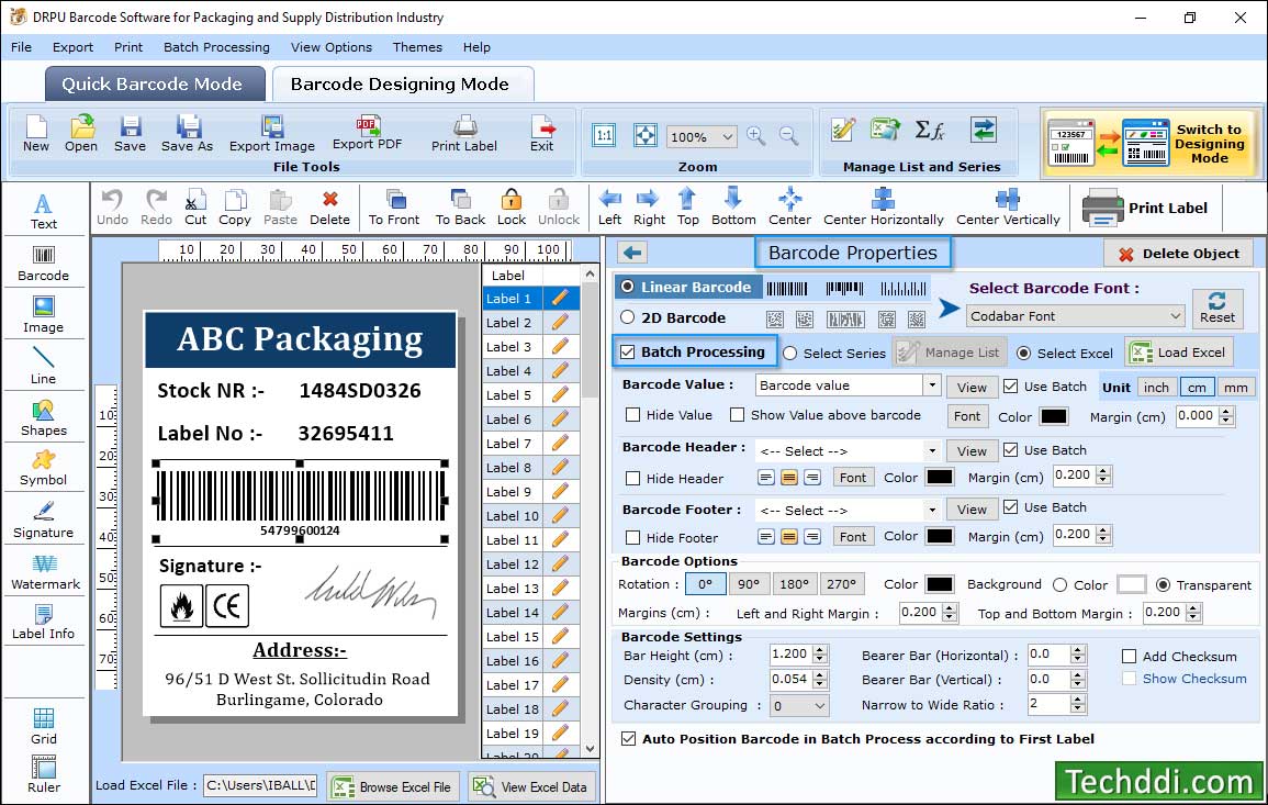 Barcode properties