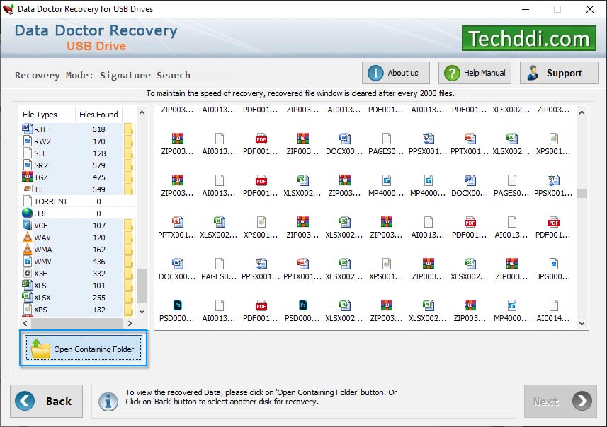 Open containing folder