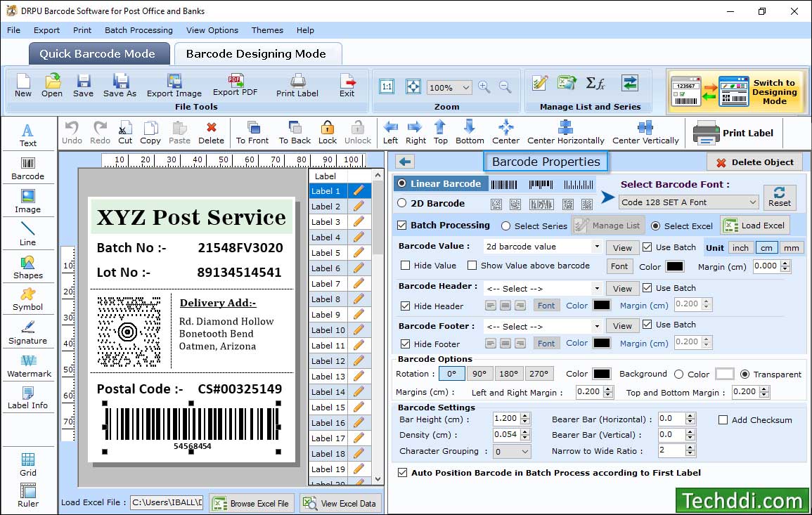 Barcode properties